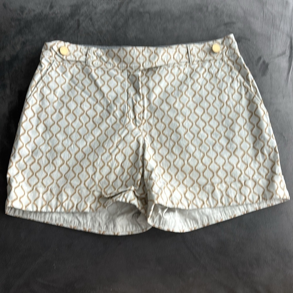 Meadow Rue gold and tan cuffed shorts size 6